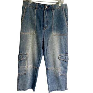 Robert Rodriguez Crop Drop Crotch Cargo Jeans Size 26